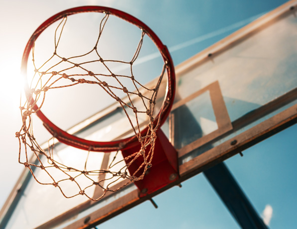 a basketball hoop with a net