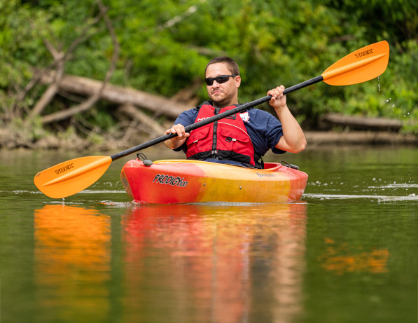 a man in a kayak