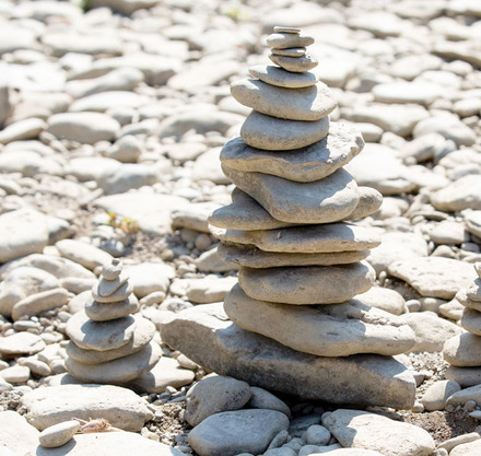 a group of rocks stacked on top of each other