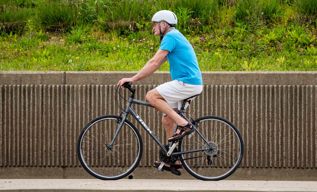 a man riding a bicycle