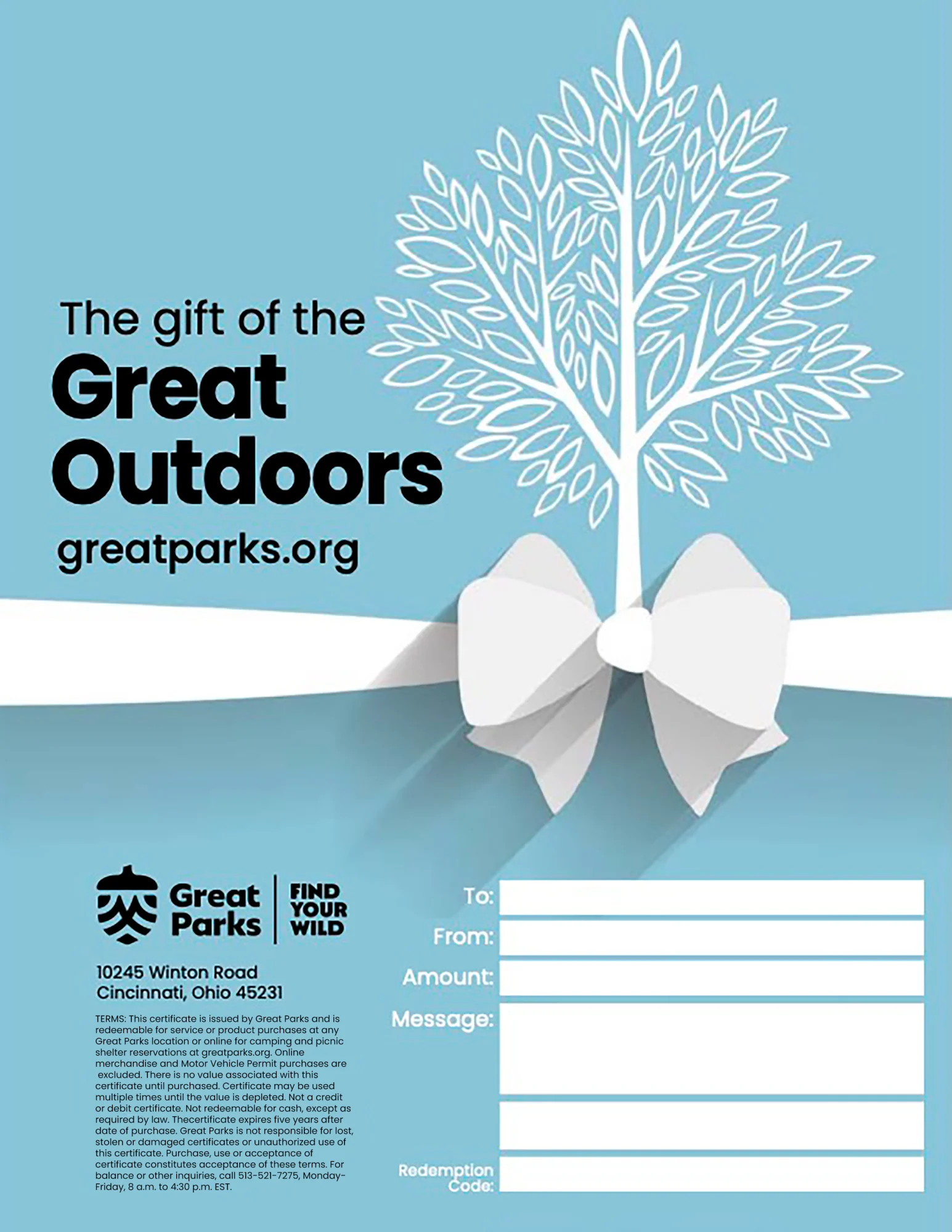 great parks gift certificate