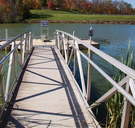 a dock on a lake