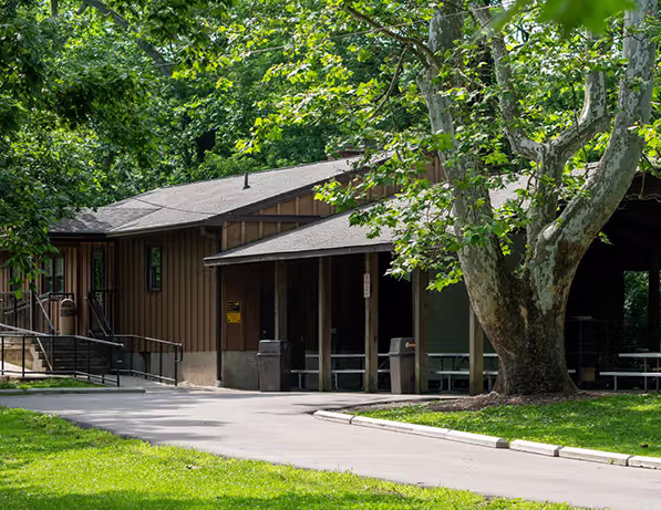 a building with a tree in the background