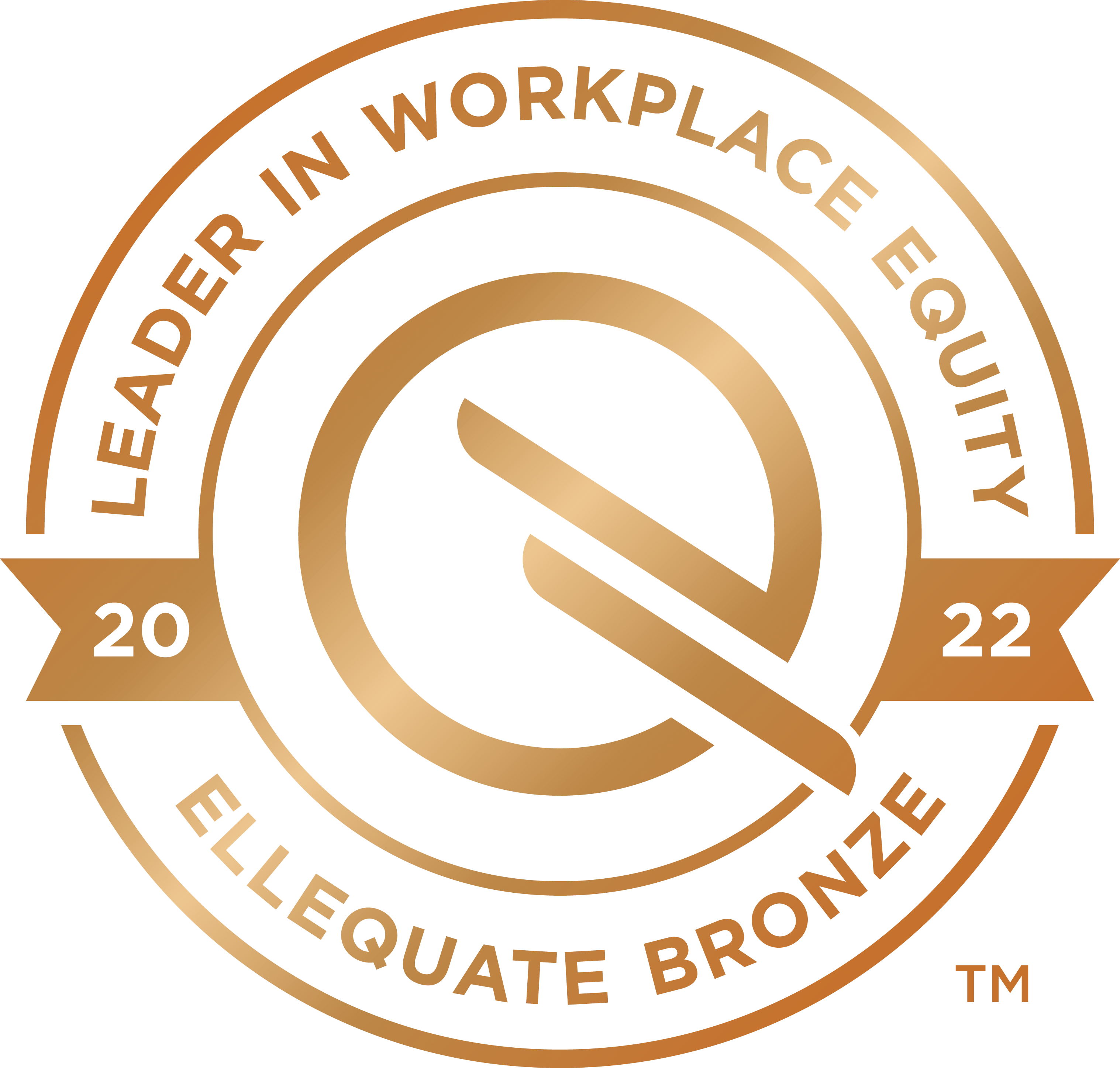 Badge image for leader in workplace equity - bronze level