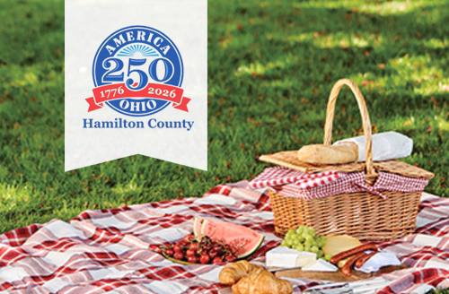 a picnic blanket with food on it