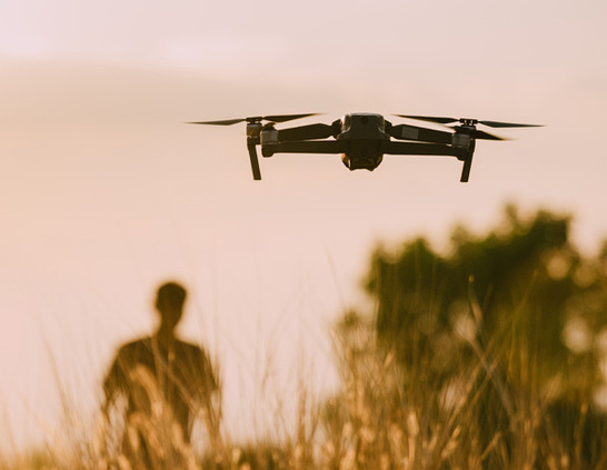 a drone flying in the air