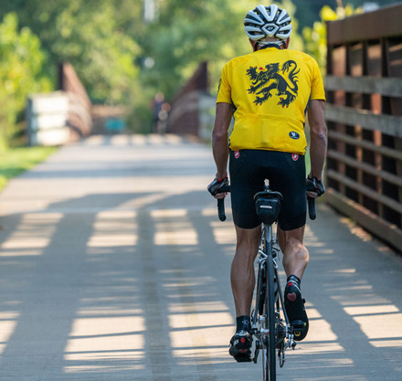 a man riding a bicycle